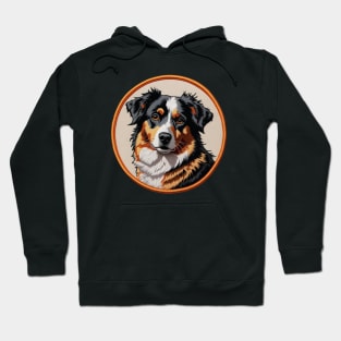 Australian Shepherd Embroidered Patch Hoodie